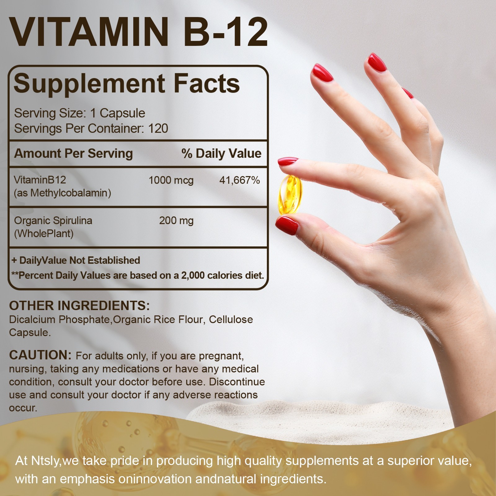Vitamin B12 Extra 1000 mcg, B12 Vitamin Supplement for Energy Metabolism Support