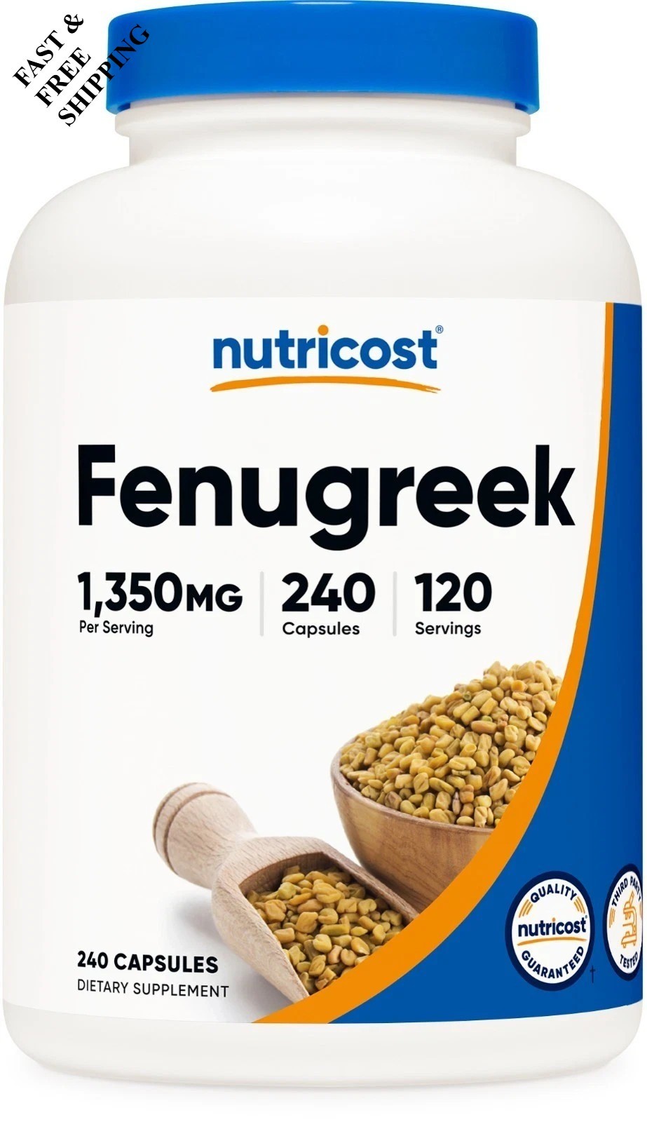 NEW LUXRY Nutricost Fenugreek 675mg – 240 Caps, Gluten Free, Non-GMO