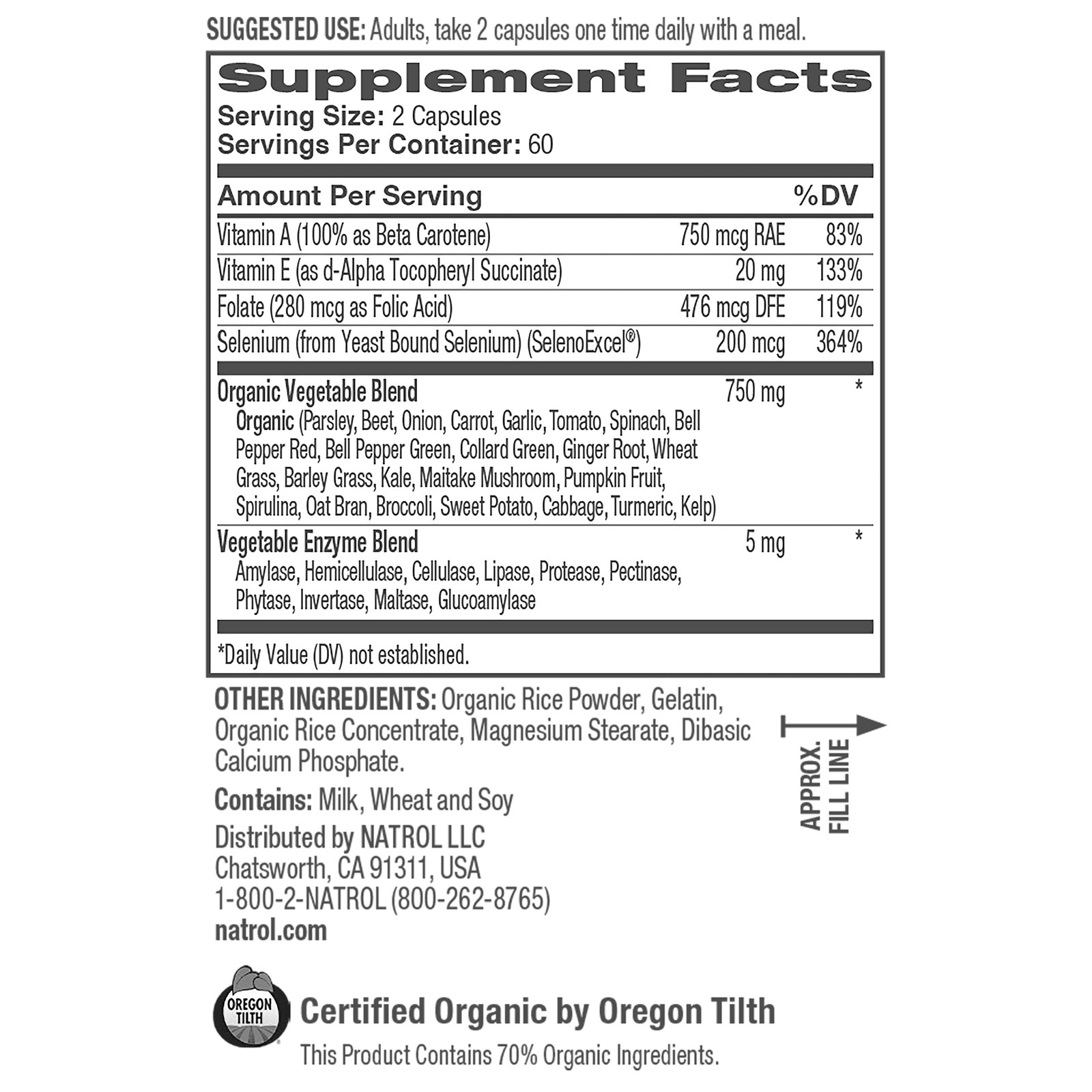 Natrol Juicefestiv Daily Fruit & Veggie, 240 Capsules