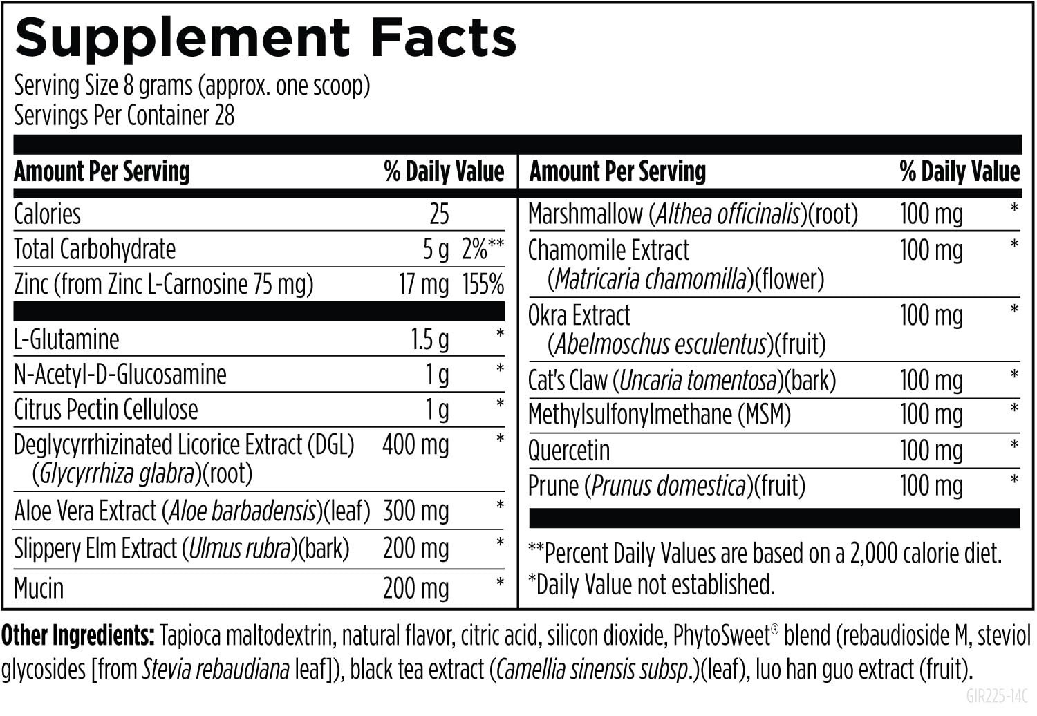 Gut Health Powder – L-Glutamine, Citrus Pectin, Slippery Elm & Marshmallow Root