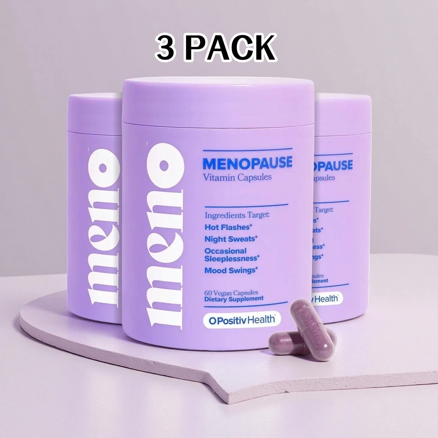 3PCS O Positiv Vitamins for Menopause – (Hormone-Free), 60 Count