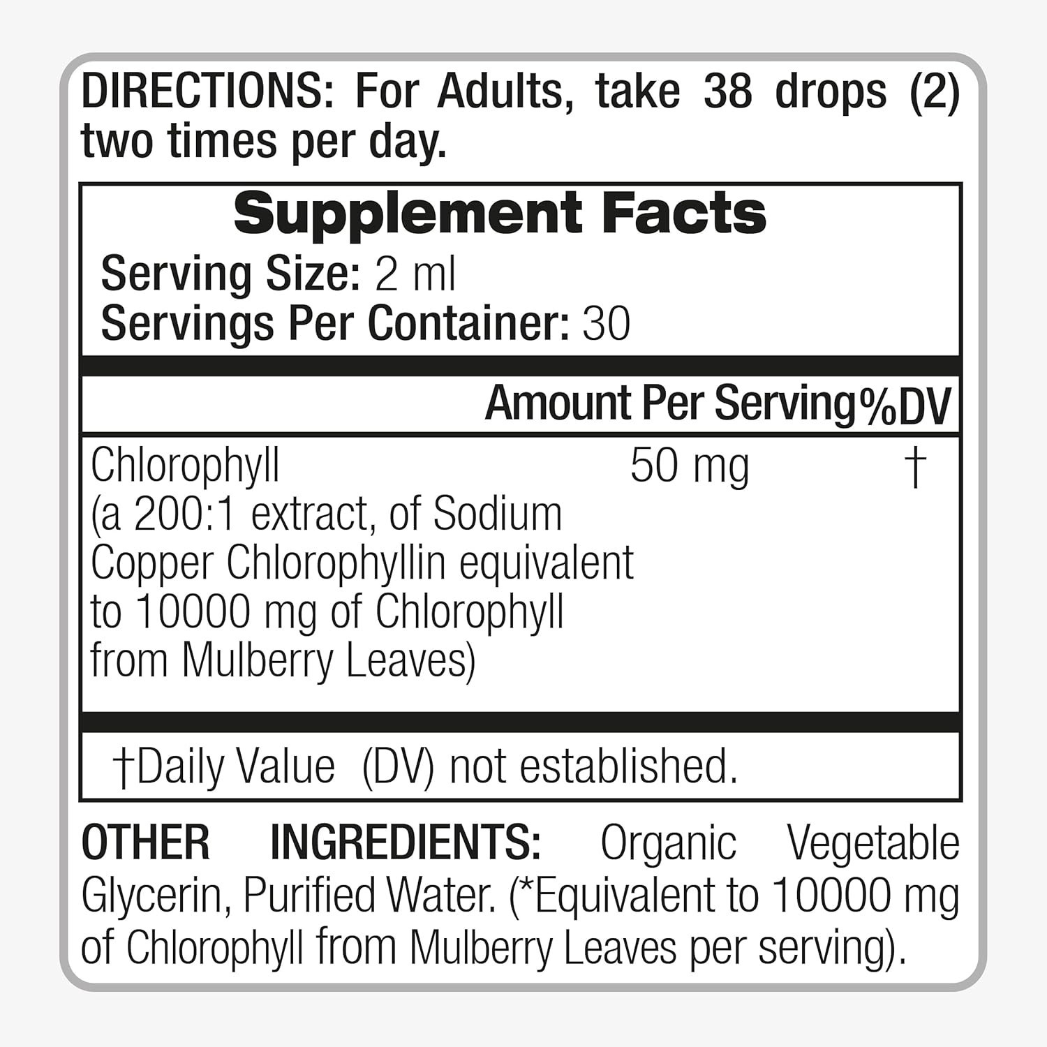 Lab 2 oz Liquid Chlorophyll Drops – Daily Antioxidant Supplement for Wellness