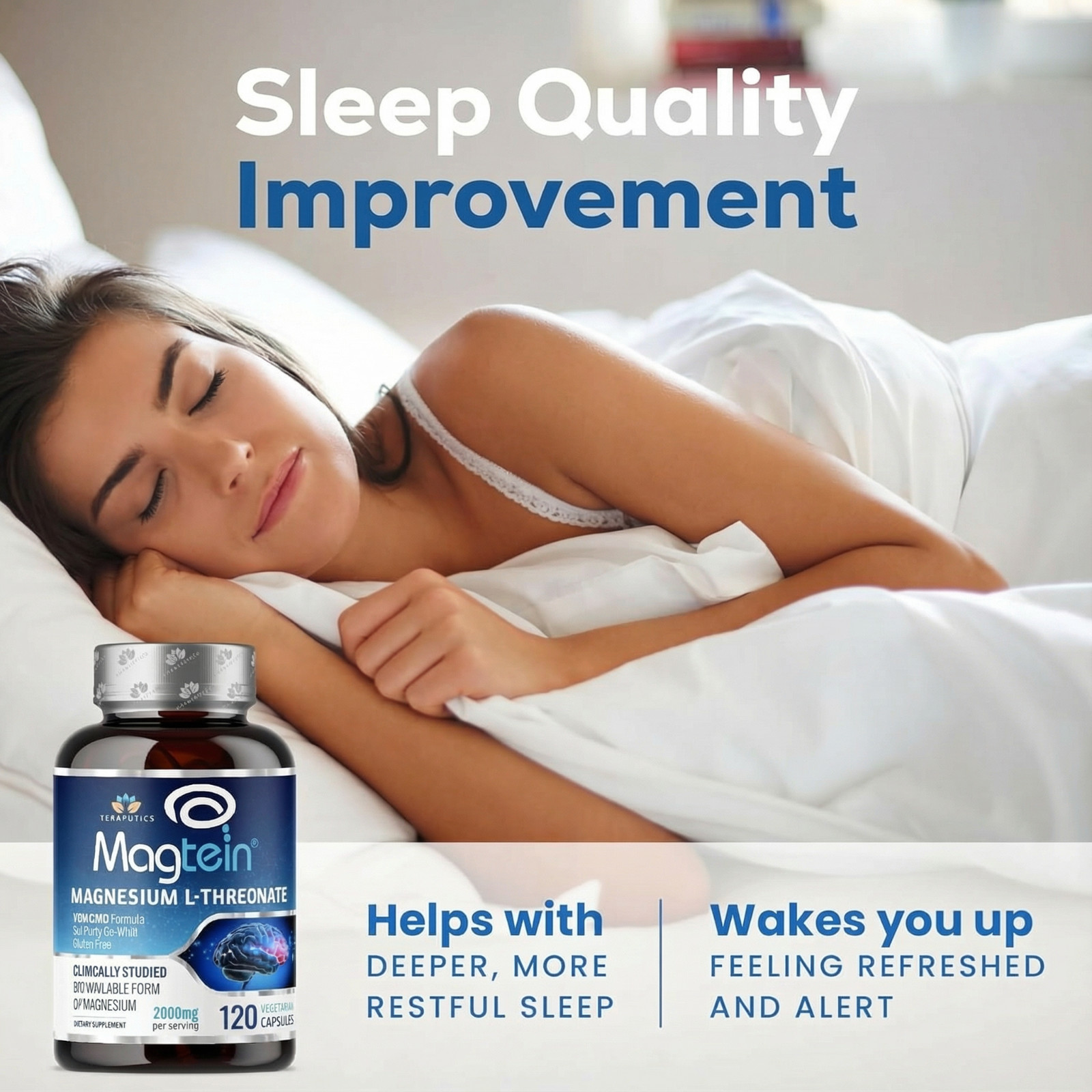 Magnesium L Threonate (Magtein) – 100 Vegan Capsules – Non-GMO UltraPure
