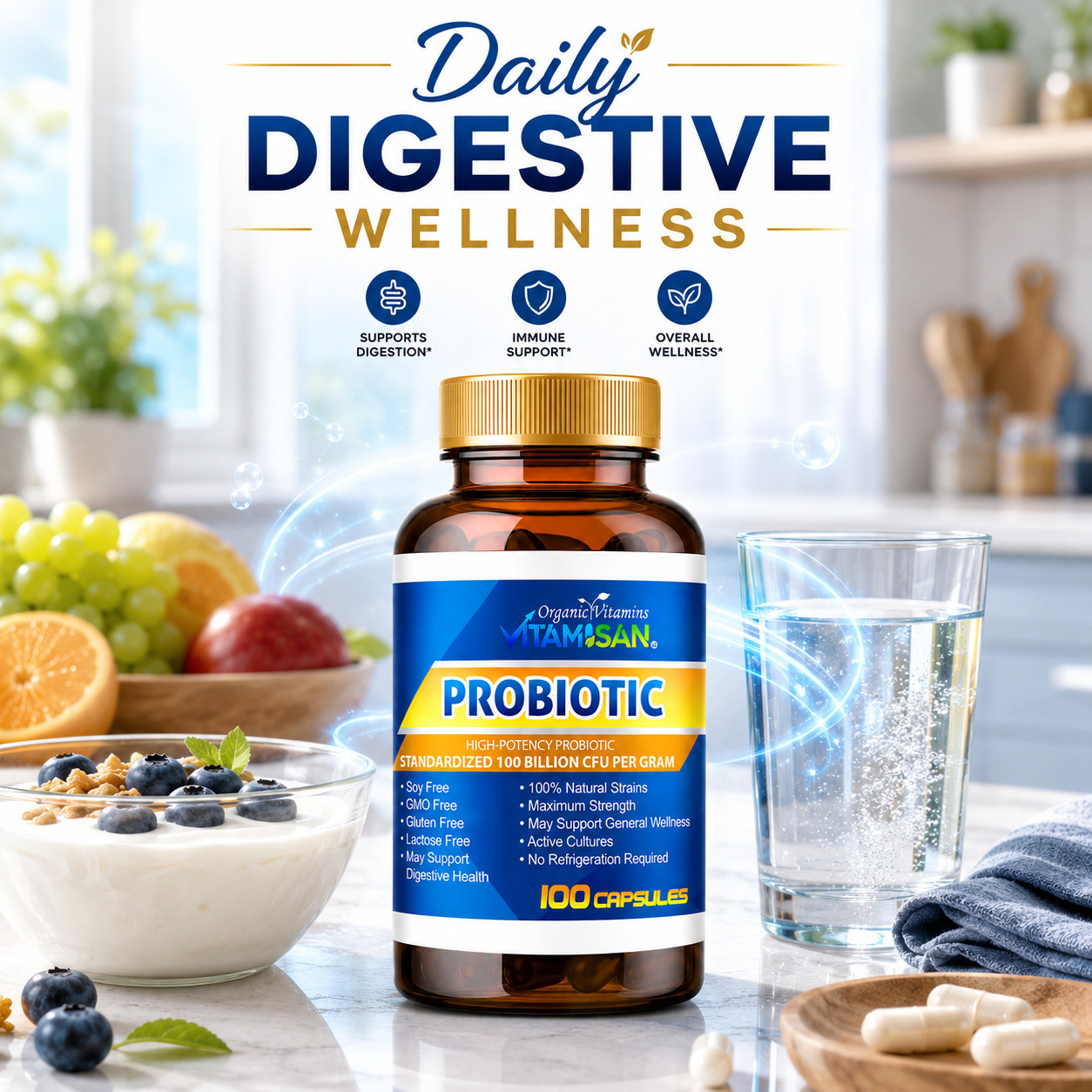3 ULTRA PROBIOTIC 100 Billion CFUs 300 capsule NOW ULTIMATE FLORA PRIMAL NATURAL