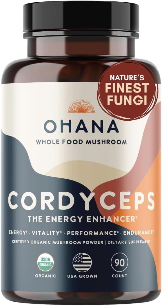 USDA Organic Cordyceps Supplement – Non-GMO and Gluten-Free Energy Boosting
