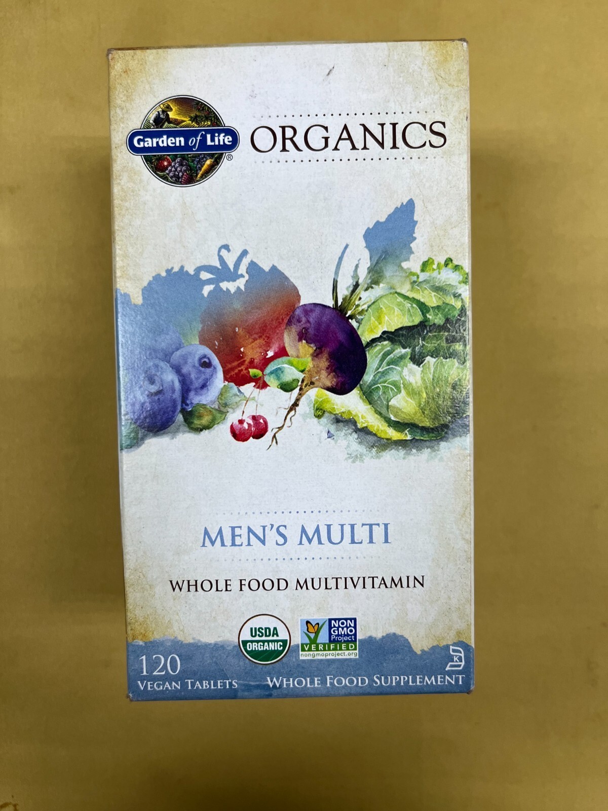 1 New Garden of Life Organics Men’s Multi – 120 Vegan Tablets Exp. 04/2028