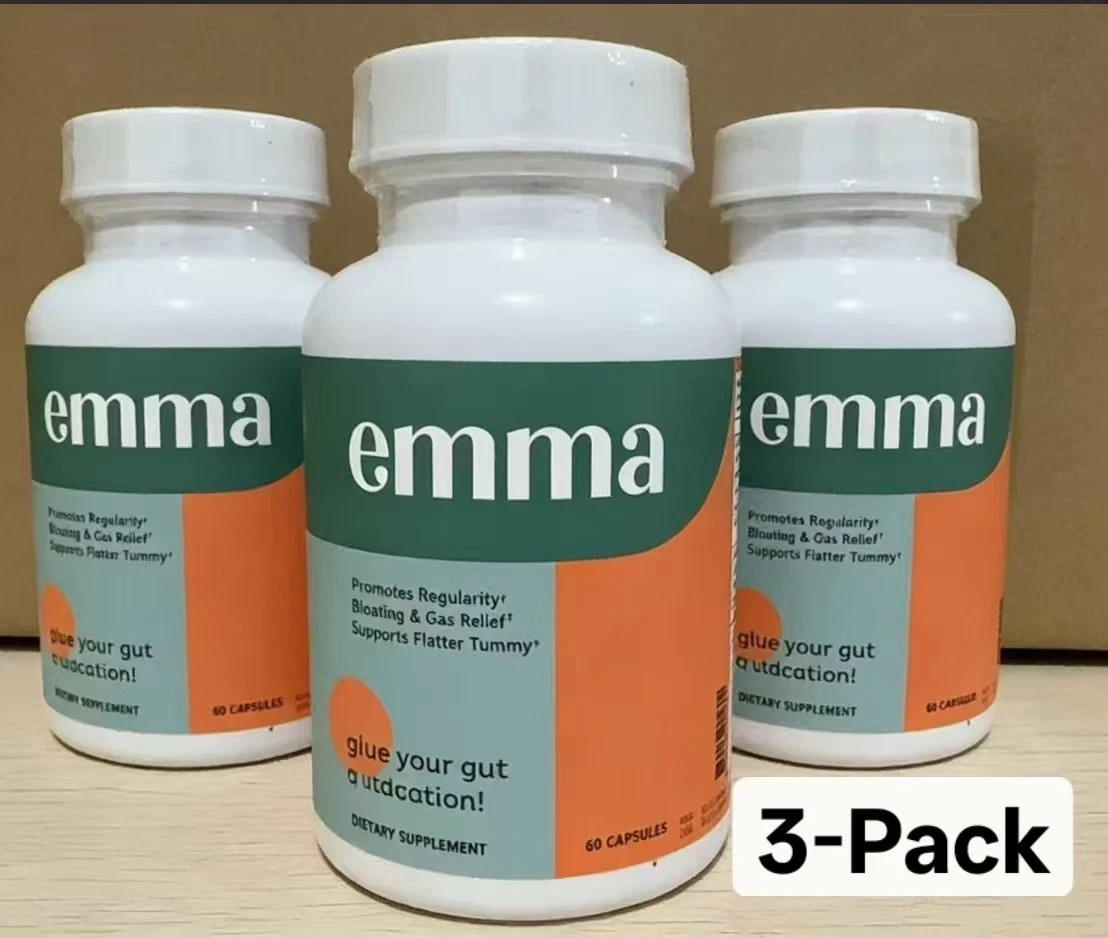3 Pack Emma Gut Health Supplement 180 Capsules for Bloating Relief & Leaky Gut