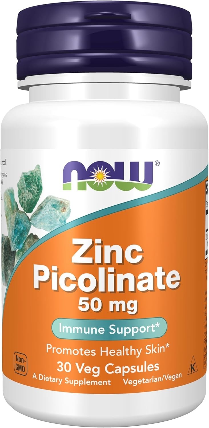 Now Foods Supplements, Zinc Picolinate 50 mg, Supports Enzyme Functions*, Immune
