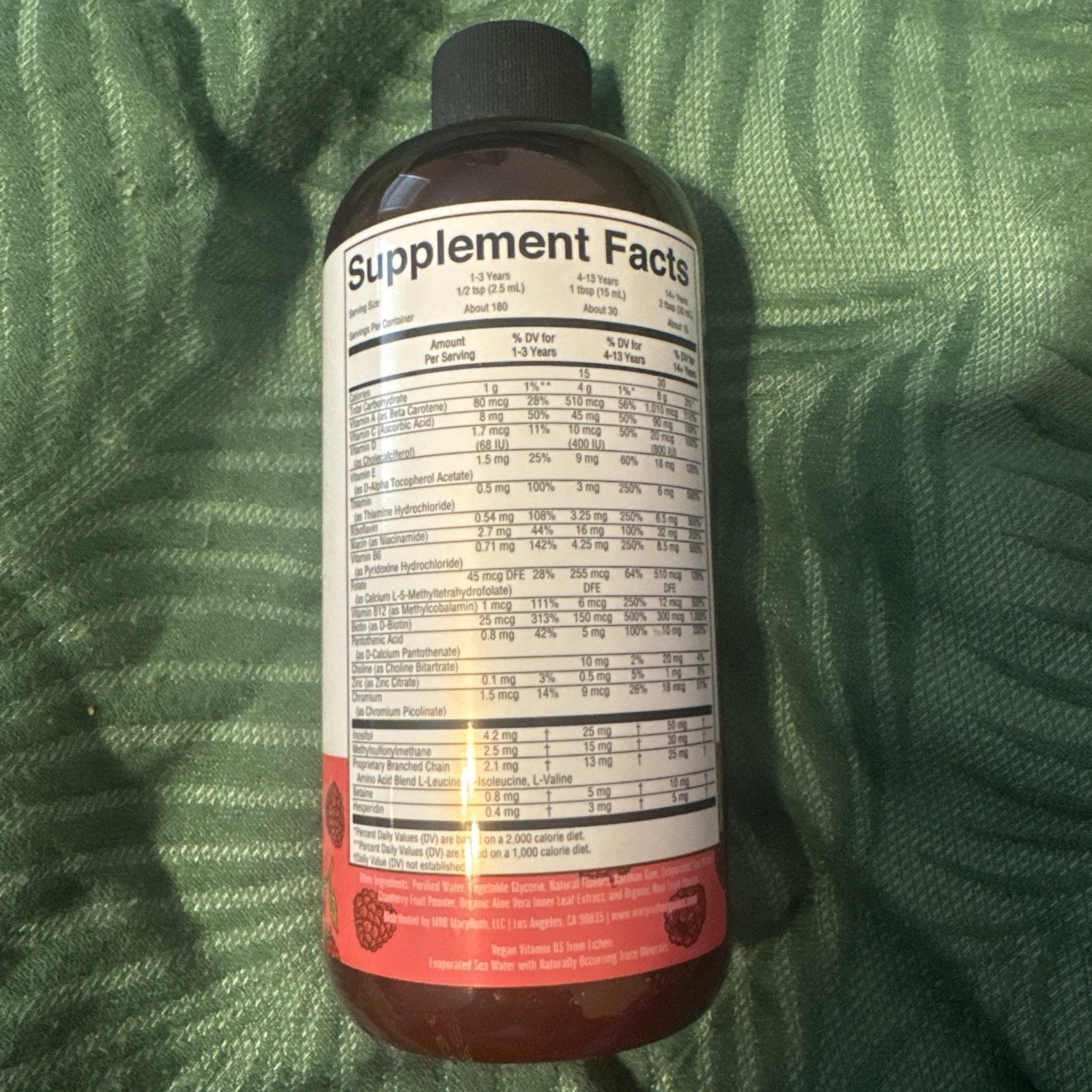 Mary Ruths Liquid Morning Multivitamin Raspberry 15.22 fl oz. EXP 03/2027 Sealed