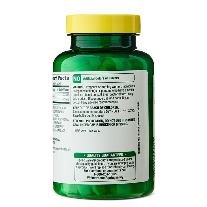 Spring Valley Fast Dissolve Zinc with Vitamin C Orange Tablets 150 Count