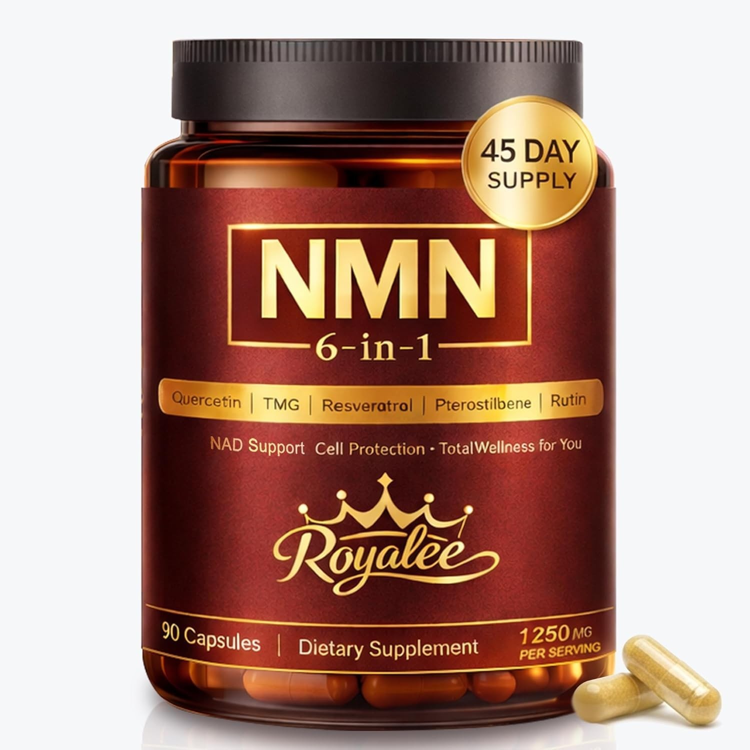 Royalee 1250mg High-Potency 6-in-1 Complex Nicotinamide Adenine Dinucleotide
