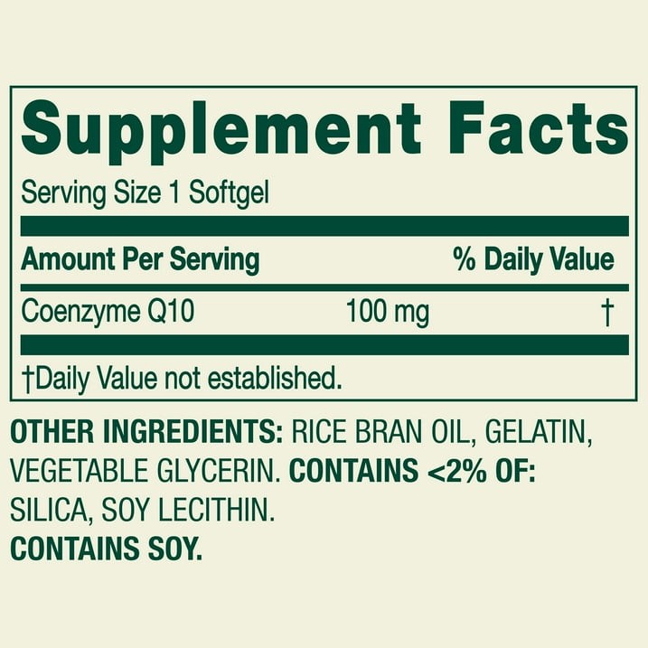 Spring Valley CoQ10 100mg Rapid-Release Softgels Heart Health 120 Count