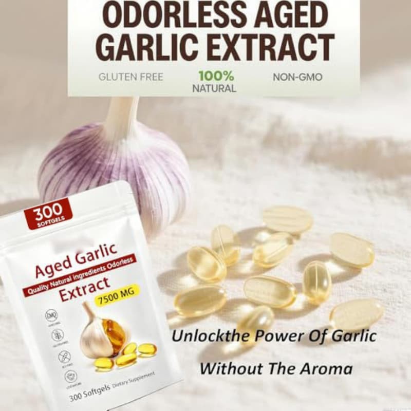 Odorless | Heart & Immune set 1 300 Softgels, Aged Garlic Extract, Elare 7500mg