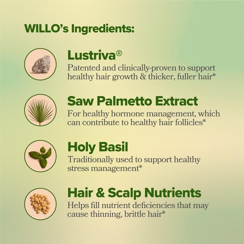 WILLO Hair Growth Support for Women – Thicker, Fuller Hair & Healthy Hair Suppor