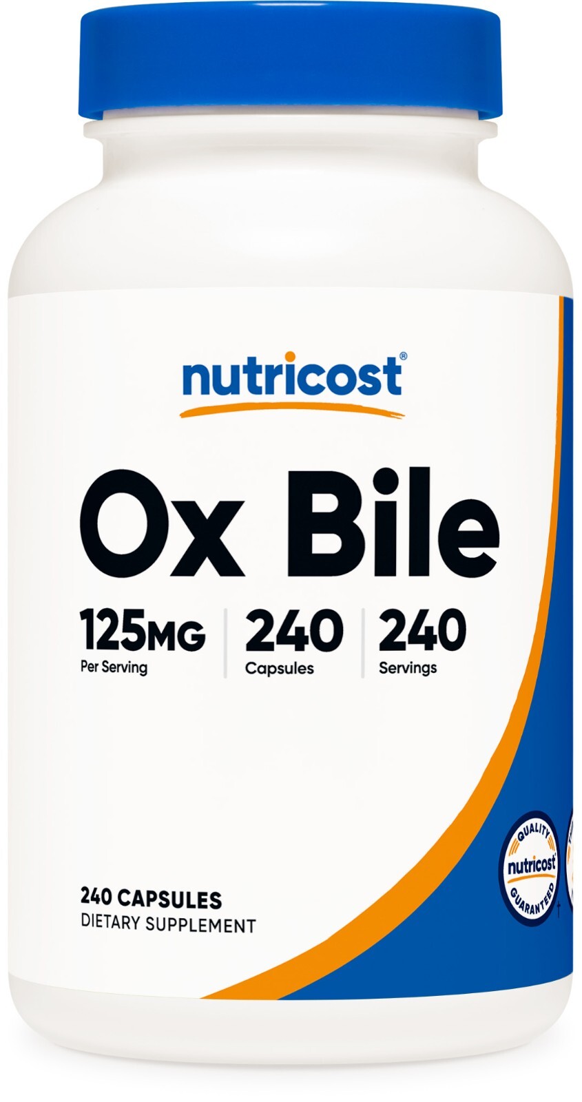 Nutricost Ox Bile Capsules 125mg, 240 Capsules – Gluten Free, Non-GMO