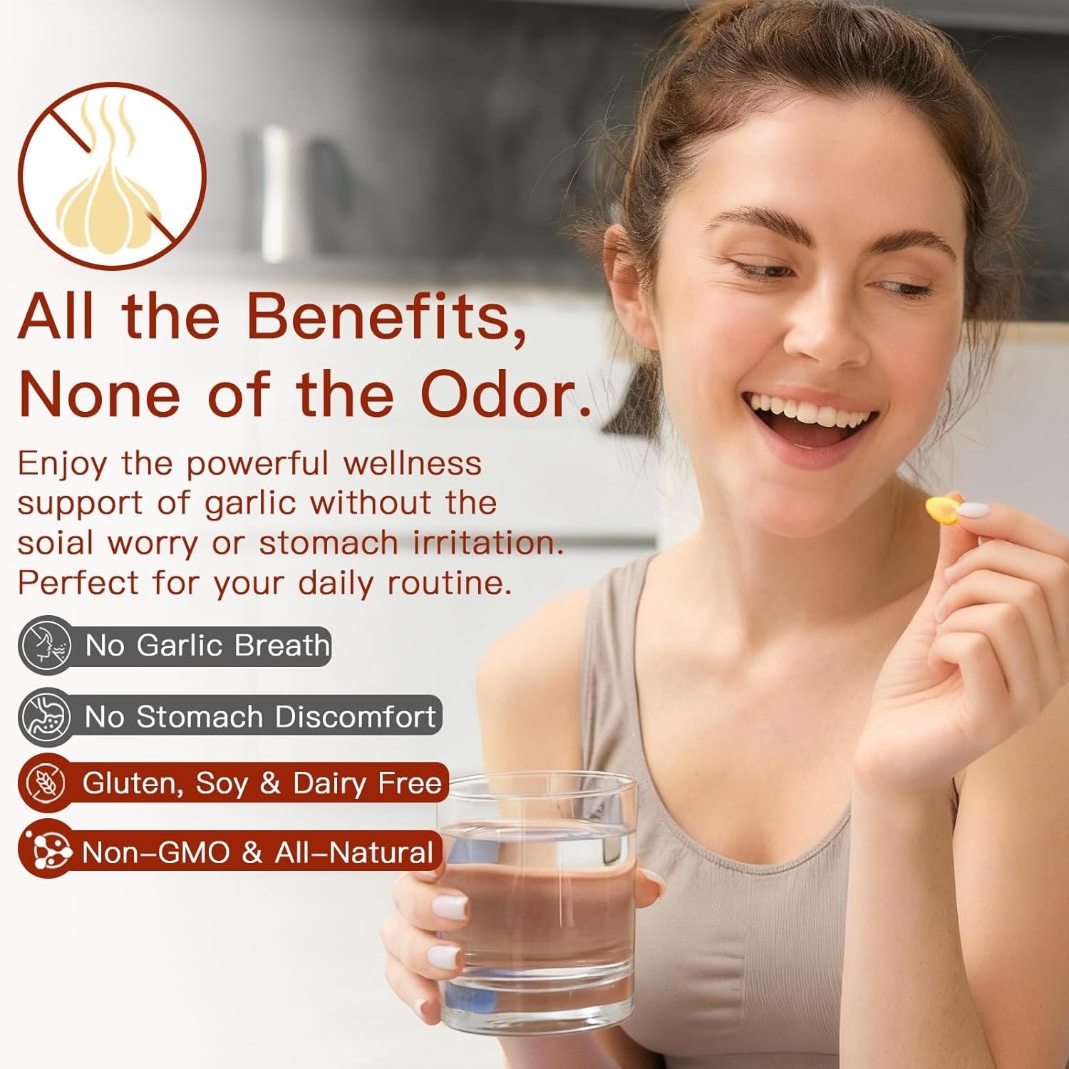 Odorless Garlic 7500mg Per Servings, 300 Softgels | 2 Years Aged Garlic Extra…