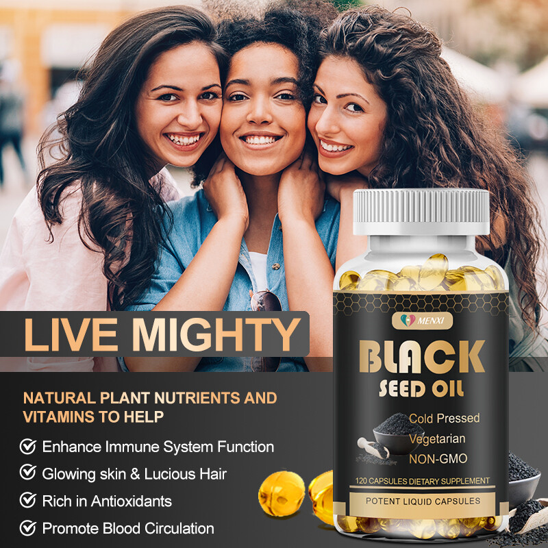 Black Seed Oil 120 Capsules For Men Women Softgel – Cold Pressed Natural Support