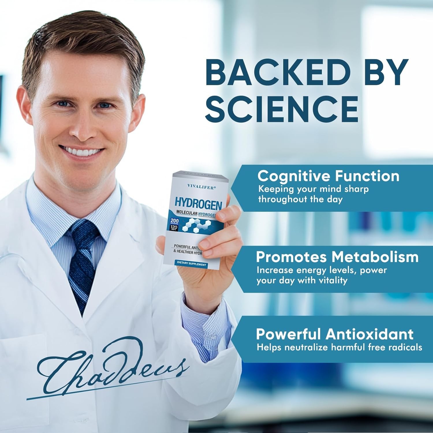 Hydrogen Water Tablets, 12 ppm H2 Molecular Hydrogen Supplement with Magnesium
