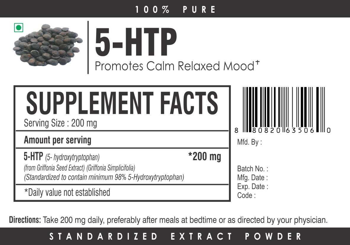 5-HTP Powder Griffonia Seed – Natural Mood Booster for Stress, Anxiety & Sleep