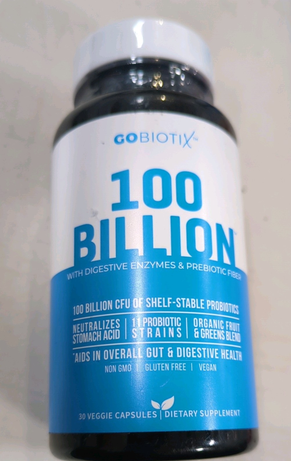 Digestive Aid with Prebiotics – 100 Billion CFU& Organic Greens-30 Caps.exp03/26