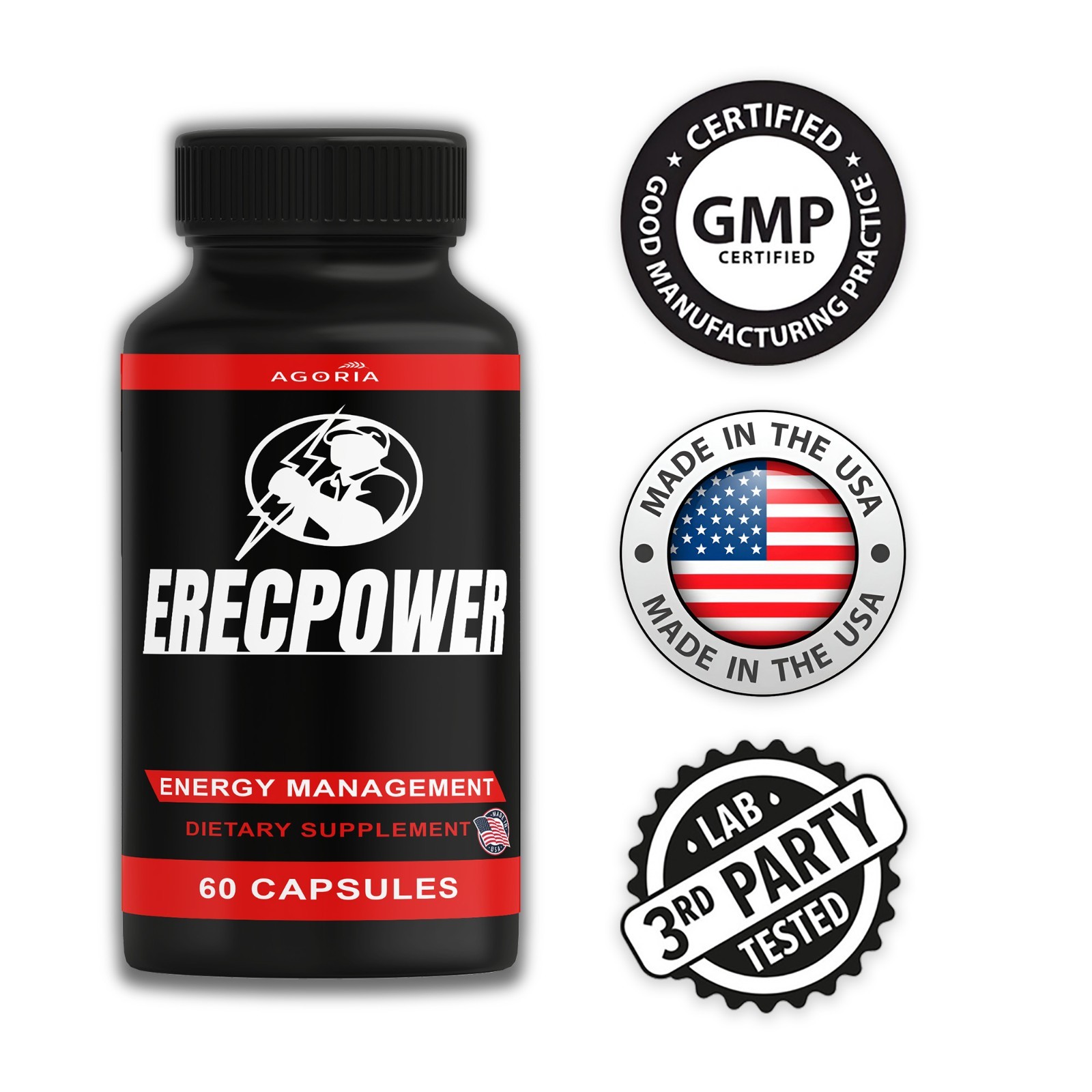 Erecpower Energy Management Multivitamin Health Supplement (300 Capsules) 5-Pack