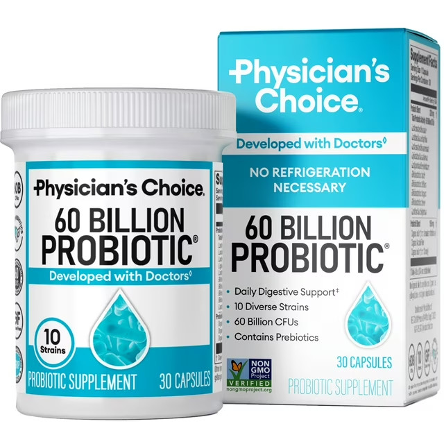 Physician’s Choice 60 Billion Probiotic for Women and Men, 30 Count, Digestive &