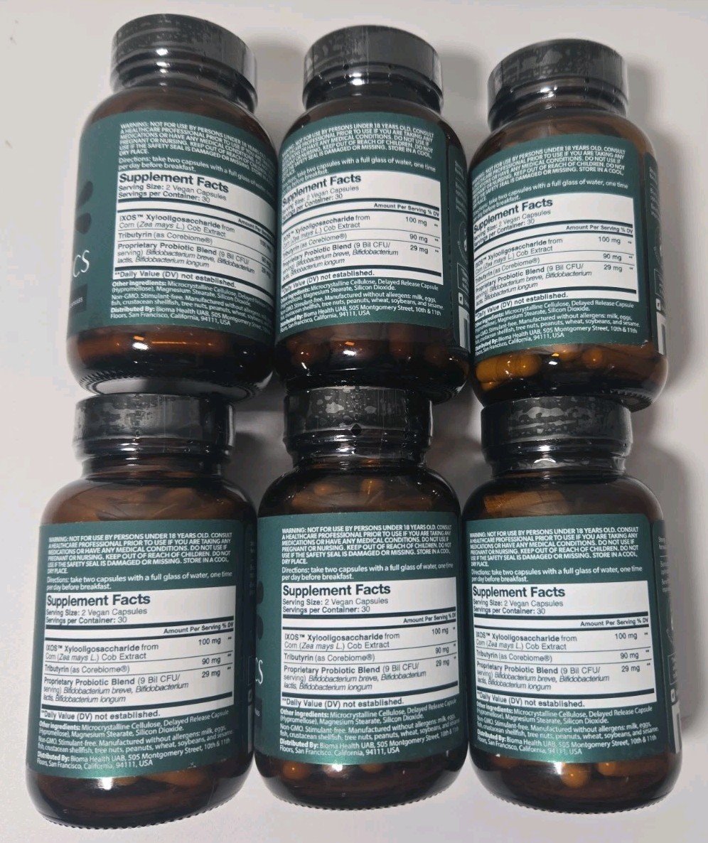 Bioma Probiotics, Dietary Supplement, 60 capsules x 6 bottles, New, Unopened