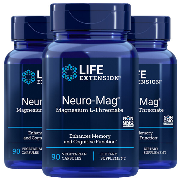 Neuro-Mag Magnesium L-Threonate from 2000 mg Magtein – Life Extension 3X90caps