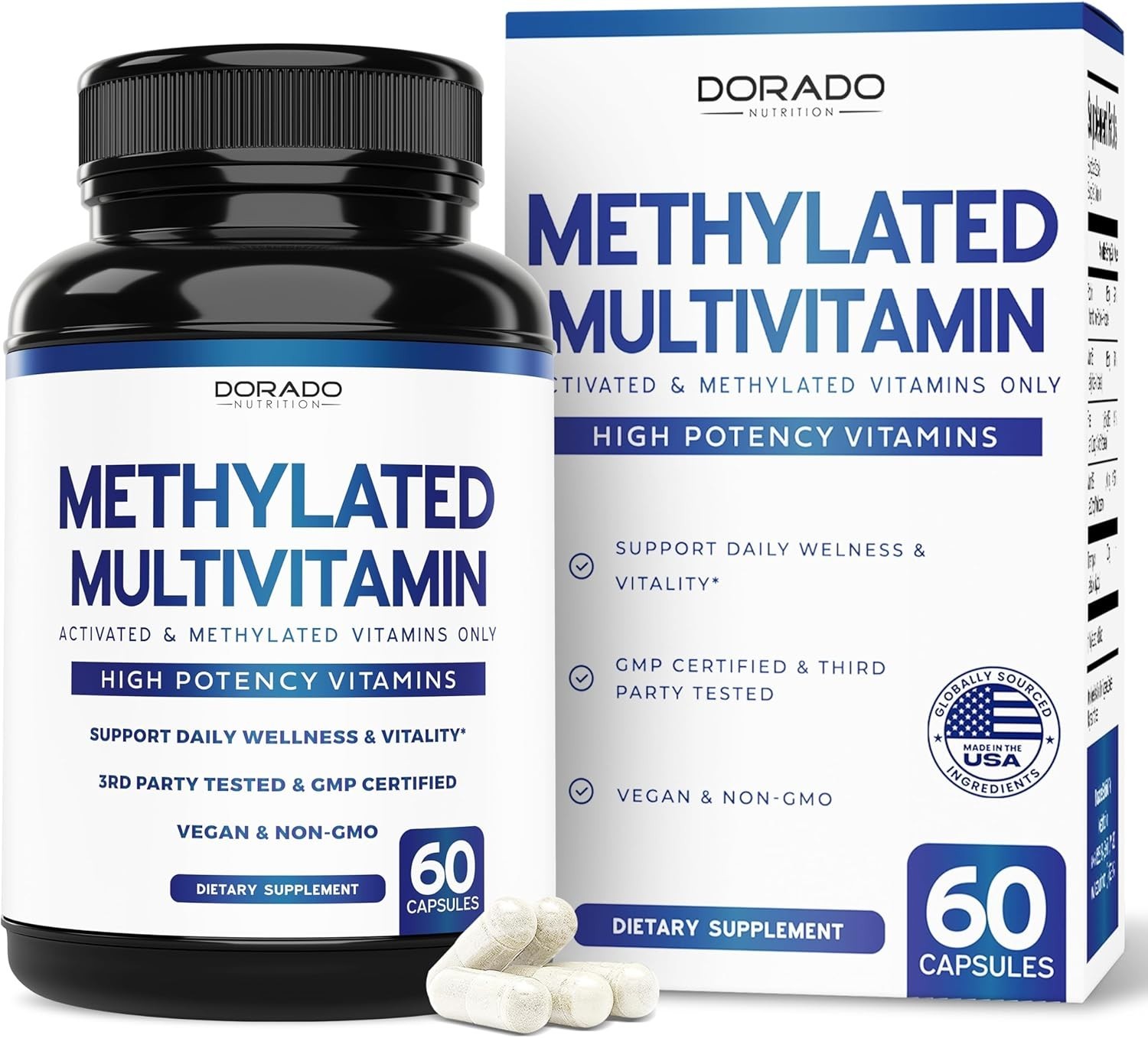 Methylated Multivitamin Supplement for Women and Men (60 Capsules)…