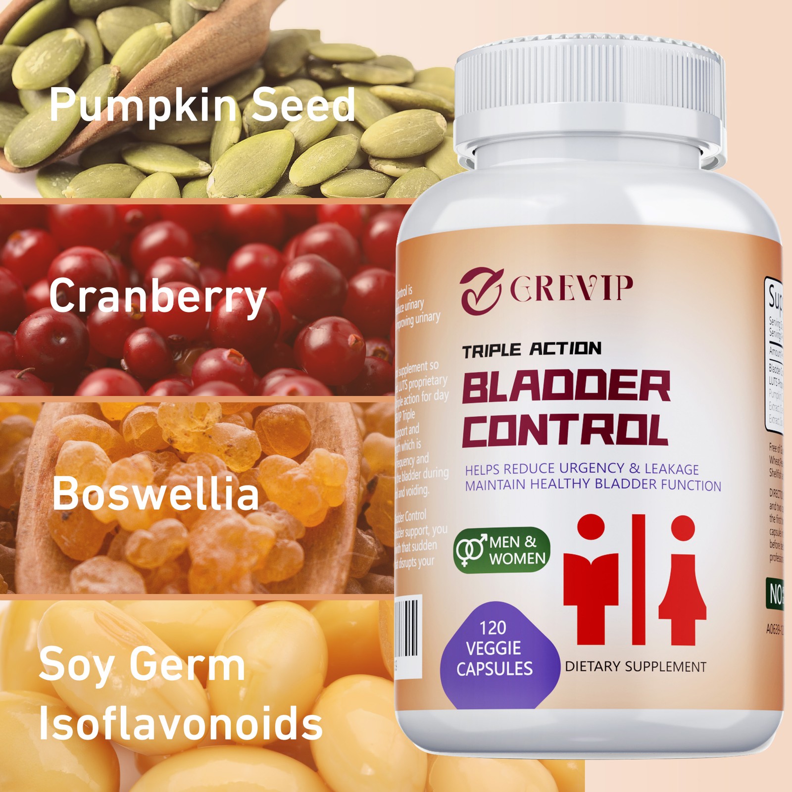 Triple Action Bladder Control – Frequent Urination Overactive for Women and Men