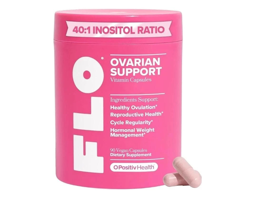 FLO Ovarian Support Vitamin 90 Vegan Capsules Supplement Hormone Balance UK