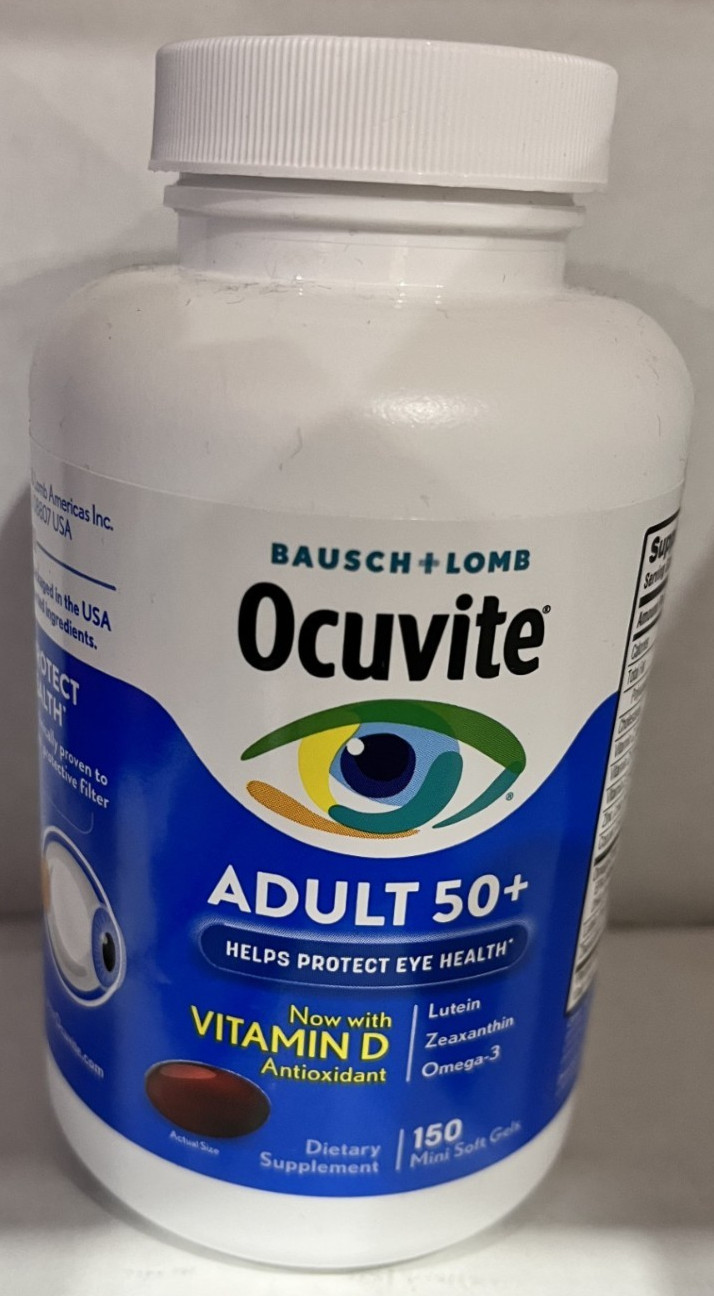 Bausch + Lomb Ocuvite Adult 50+ Eye Vitamin & Mineral Supplement 150 Softgels