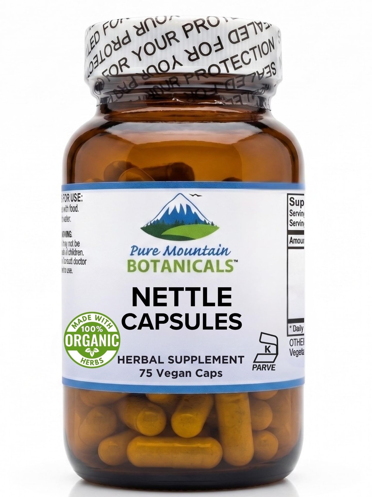 Pure Mountain Botanicals Stinging Nettle Leaf Capsules – 75 Count (Pack of 1)
