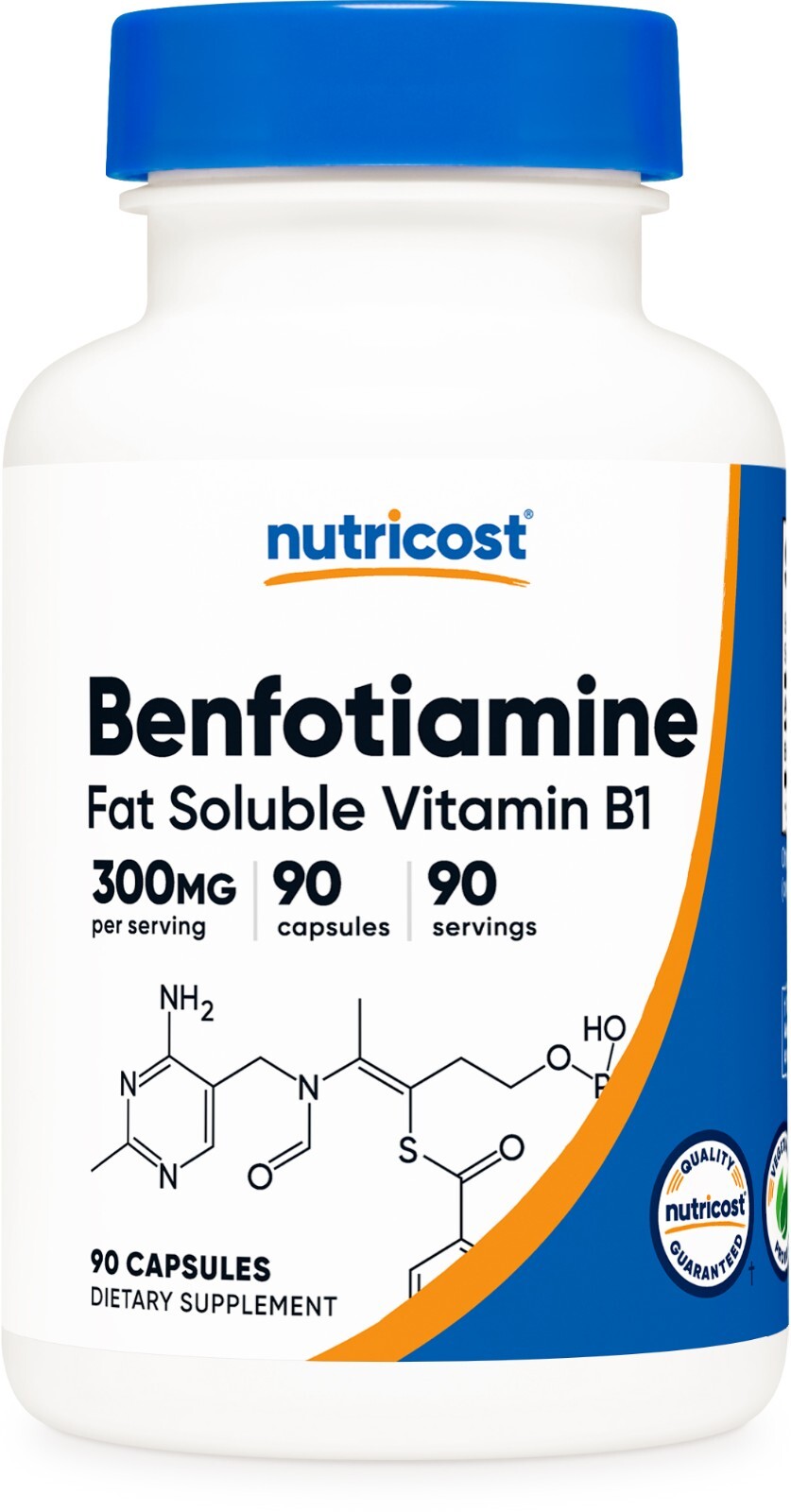 Nutricost Benfotiamine 300mg, 90 Capsules – Gluten Free and Non-GMO