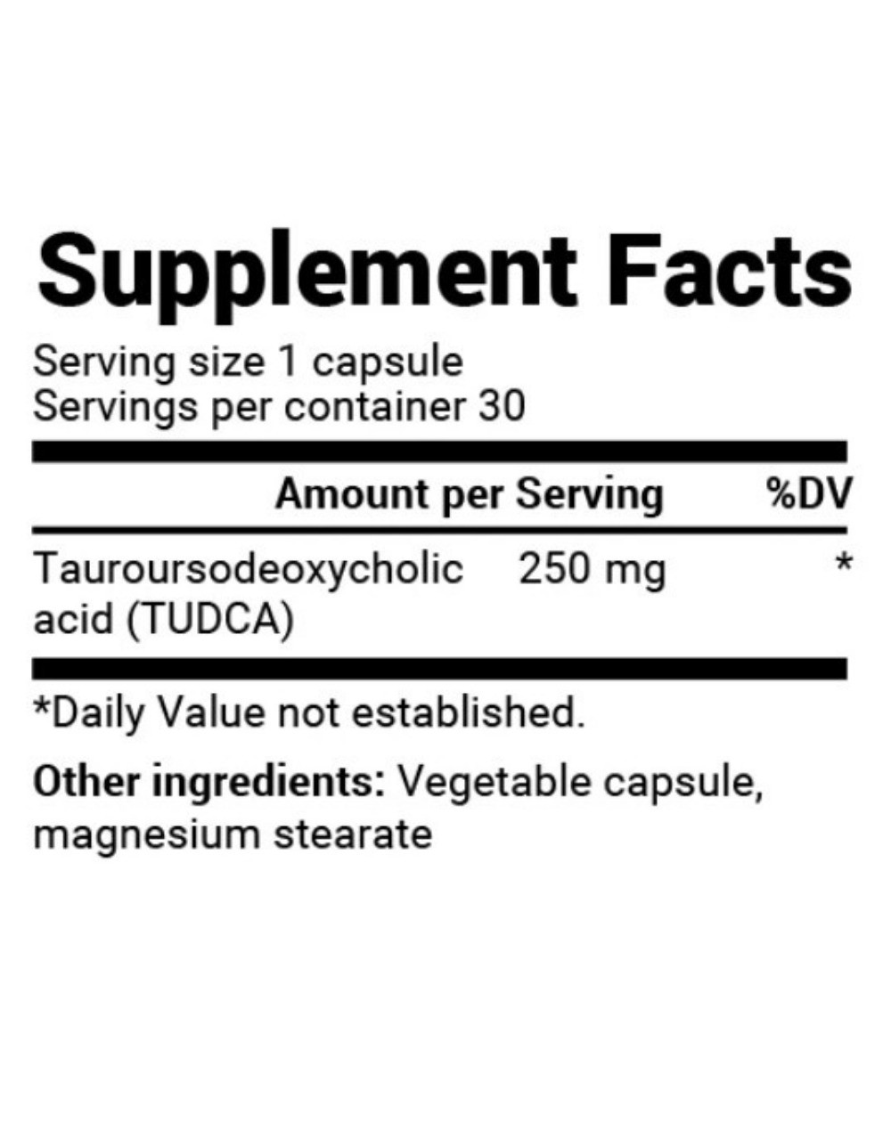 TUDCA 3 packs -250mg Tauroursodeoxycholic Acid -30 vegetarian capsules x 3