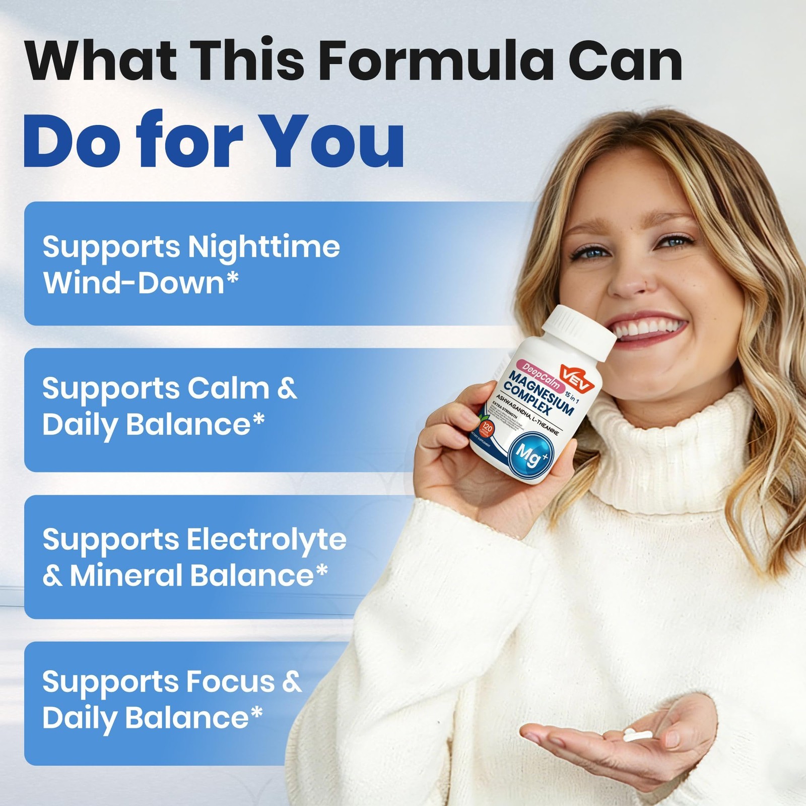 DeepCalm 15in1 Magnesium Complex for Women & Men, Magnesium Supplement, Sleep…