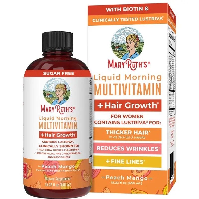 MaryRuth’s Liquid Morning Multivitamin Hair Growth Peach Mango flavor 15.22fl oz