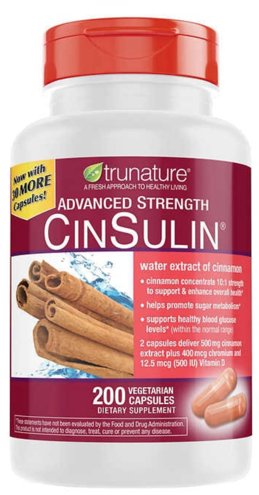 trunature Advanced Strength CinSulin 200 Vegetarian Capsules EXP 11/24