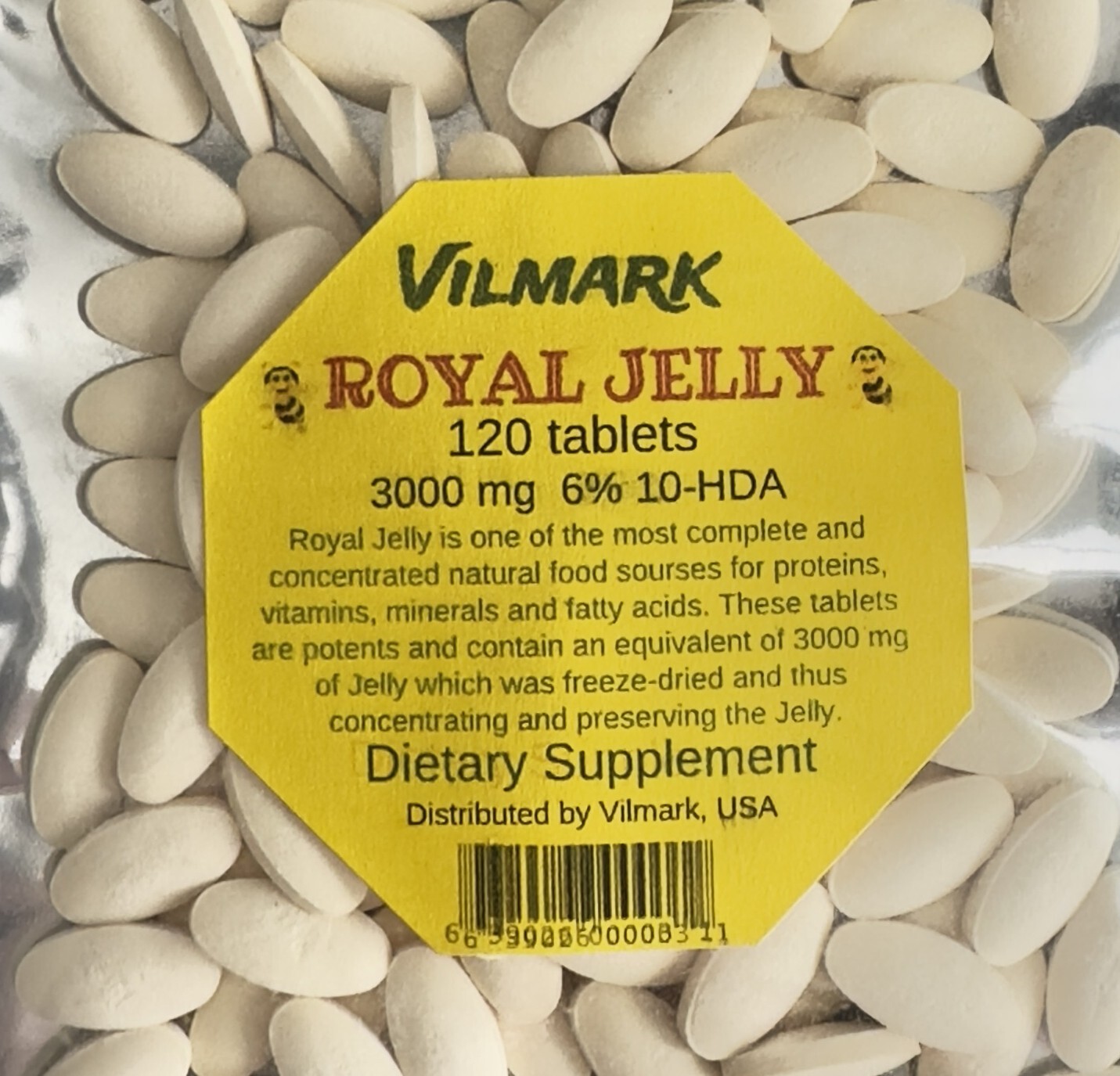 Royal Jelly 120 Tablets 3000 mg Non GMO Gluten Free