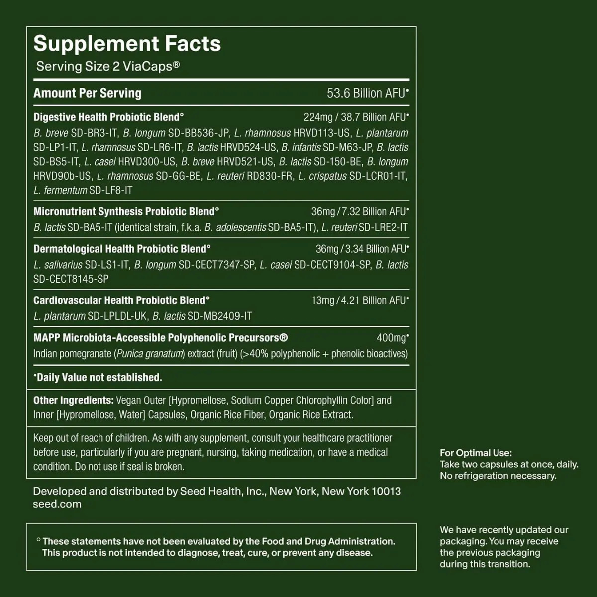 Seed Daily Synbiotic – Digestive & Gut Health – Immune Support – 60ct