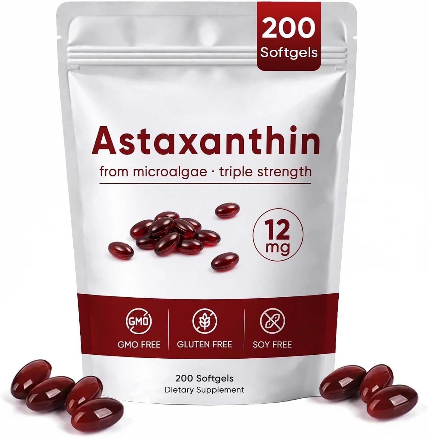 Rovina Astaxanthin, Baleno Astaxanthin 12Mg Antioxidant Supplement for Daily Wel