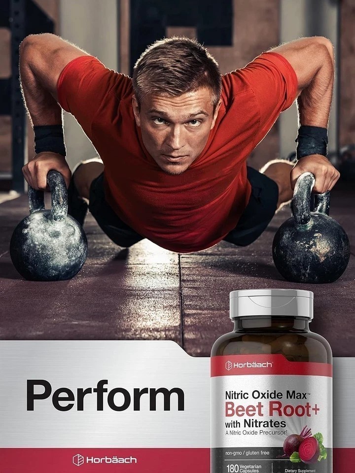 NEW Nitric Oxide Beet Root Capsules | With Nitrates | 180 Count | by Horbaach