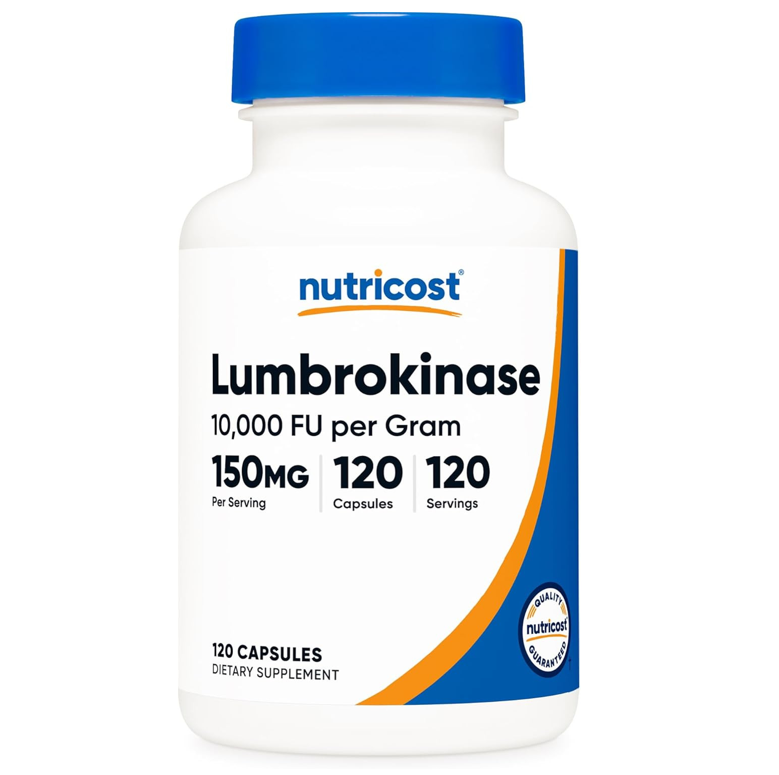 Nutricost Lumbrokinase Capsules 150 mg (120 Capsules) – Gluten-Free, GMO-Free,