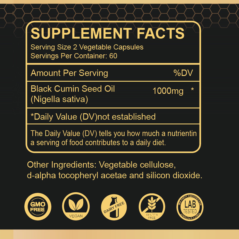 Black Seed Oil 120 Capsules For Men Women Softgel – Cold Pressed Natural Support