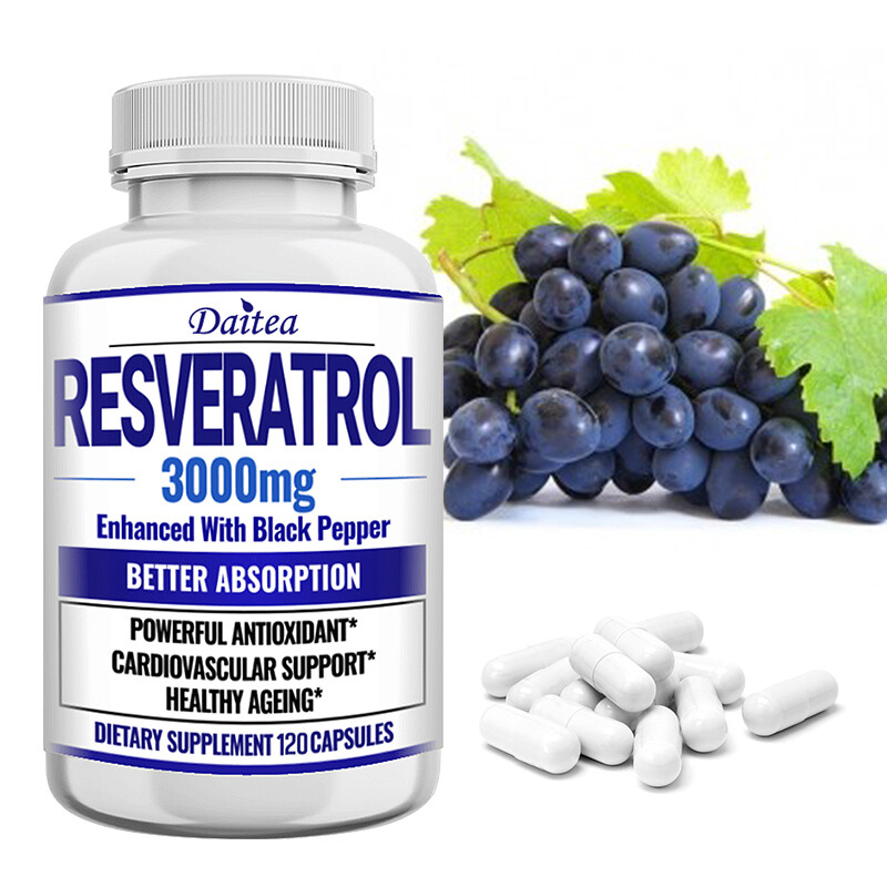 Resveratrol 3000 Mg – Powerful Antioxidant, Vibrant & Young Skin, Non-GMO