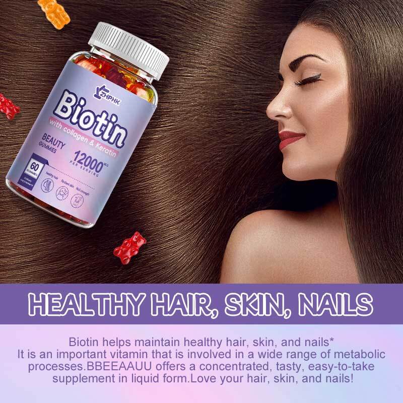 Biotin Gummies 12000 mcg for Healthy Hair, Skin & Nails Gummies with Vitamin