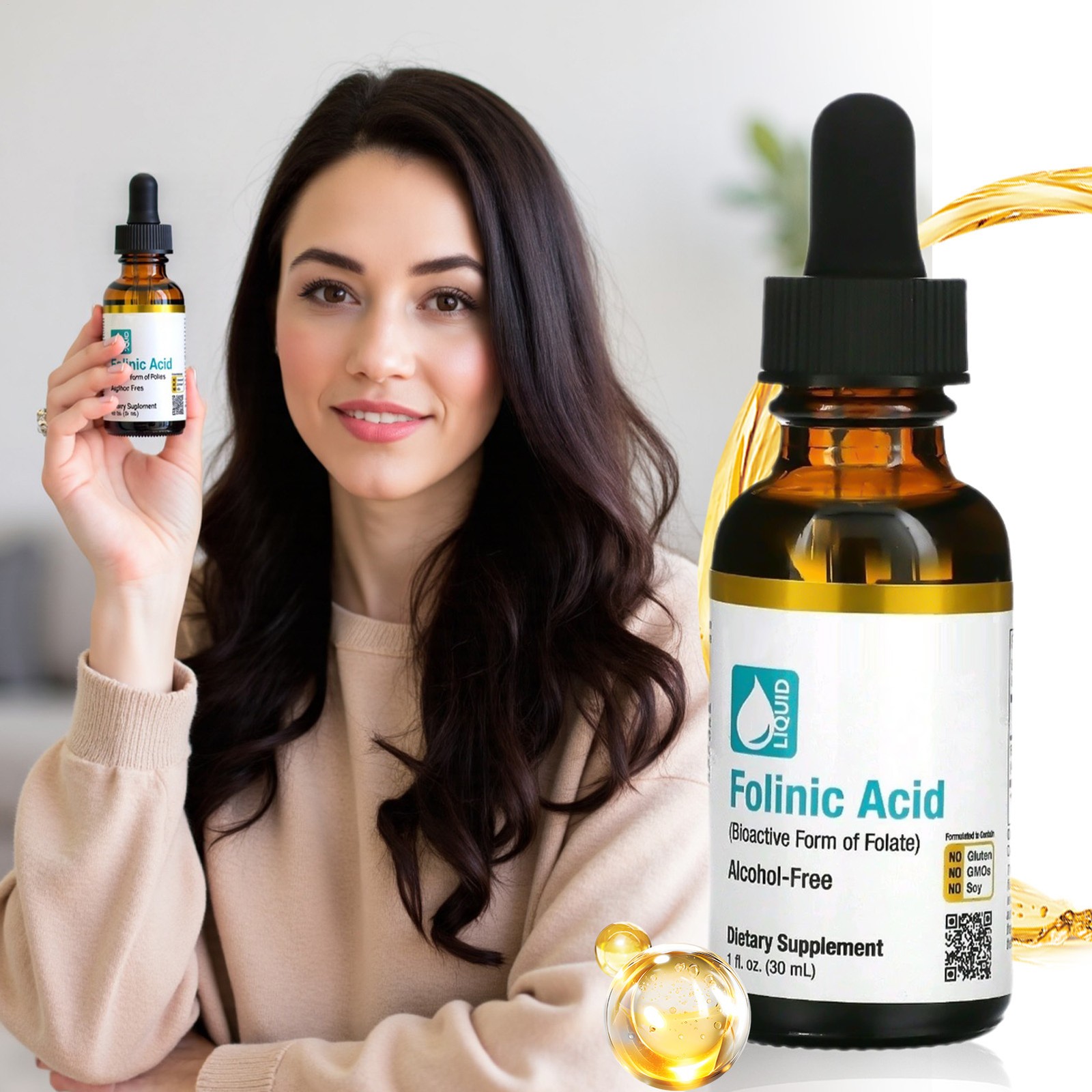 Professional Gold California Nutrition Folinic Acid Alcohol 1 FL Oz (30 Ml) – Lo