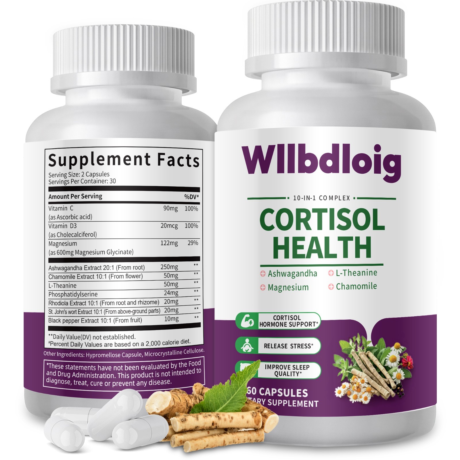 Cortisol Supplements for Women Men, High Cortisol Reducer Health, Detox Cortisol