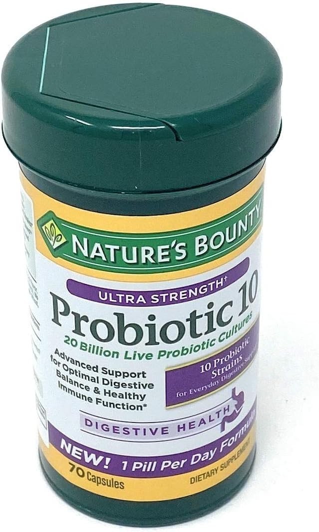 Nature’s Bounty Ultra Strength Probiotic 10 [20 Billion CFU] 70 Capsules