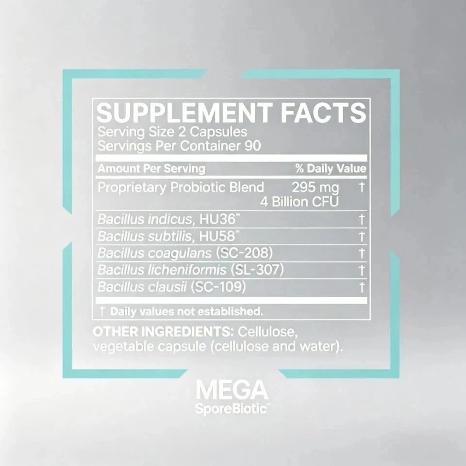 2 PCS-Mega Sporebiotic 60Caps Microbiome, Digestive Health Probiotic Men&Women